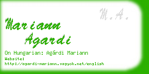 mariann agardi business card