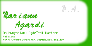 mariann agardi business card